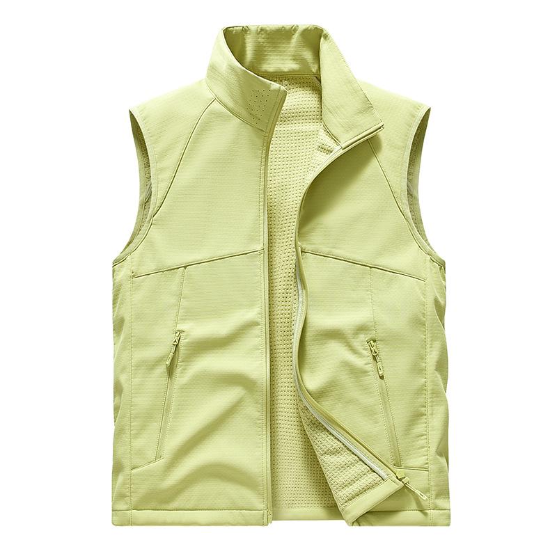 Unisex Plaid Fleece Vest: Autumn/Winter Outdoor Casual Wear S