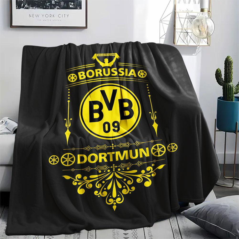 1PC Borussia Patterned Flannel Blanket Suitable For All Seasons for Home Decor Warmth and Comfort Gifts Holiday Present