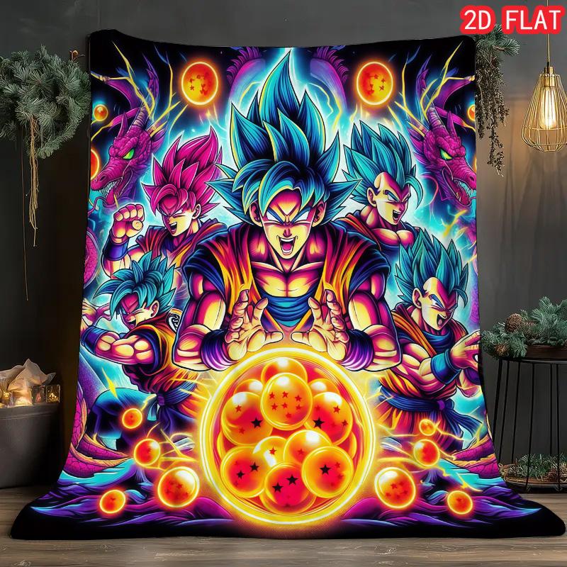 Dragon Ball Durable Anti-pilling Blanket Thick Warm Flannel Blanket for Long Term Home Daily Use THW