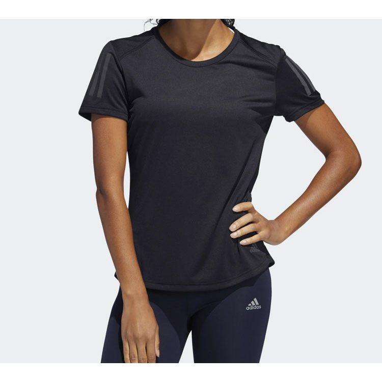 Adidas T Shirts Women's Black Crew Neck Moderate Straight Fit DQ2630