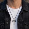 Silver Color Viking Axe Shaped Pendant Necklace Men Vintage Style Stainless Steel Neck Chain Punk Jewelry Fashion Gifts Rock