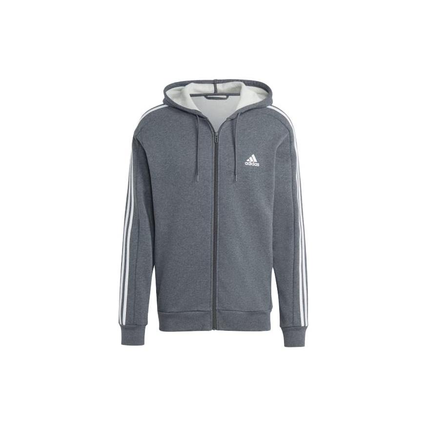 Adidas Essentials Fleece 3 Stripes Full Zip Hoodie IJ6480 S
