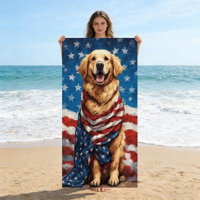 Elements of the American Flag Beach Towel Small To Large Quick Dry Sand Free Beach Blanket for Adults Women Men Suit for Fitness