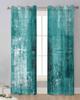 Oil Painting Style Turquoise Vintage Art Sheer Curtains for Living Room Decoration Window Curtains Kitchen Tulle Voile Curtains