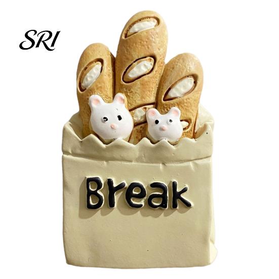 3D Simulated Food Magnet Refrigerator Resin Fruit Bread Fridge Ornament Home Kitchen Office Whiteboard Locker Magnetic Decoration