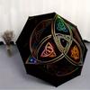 1pc Celtic Knotwork Automatic Open/Close Umbrella - All-Season Portable Folding Parasol with 8-Rib Durable Frame, Compact Trav