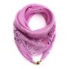 Elegant Luxury Floral Print Silk Scarf Magnetic Buckle Neck Covers Scarf  Neck Decorative
