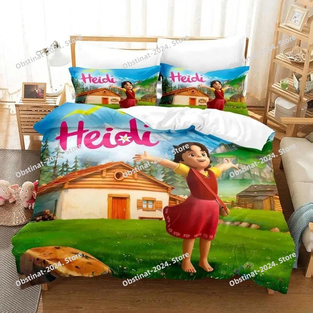 3D Print Anime Heidi, Girl of the Alps Beding Set Single Twin Ful Quen King-Sized Dimensionsd Dimensions Bed Linen Set Adult People Kid Bedrom Duvet