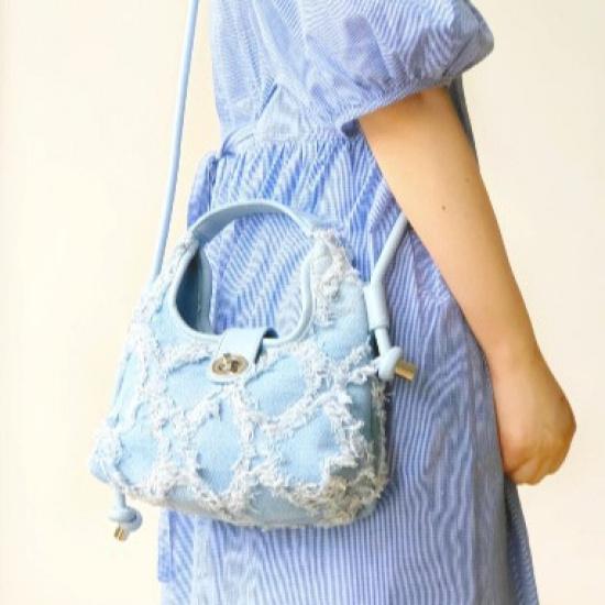 Quaste Unifarbene Canvas-Tasche Hochwertige Vintage-Jeans-Tasche für Damen Neues Nischen-Design Quasten-Umhängetasche