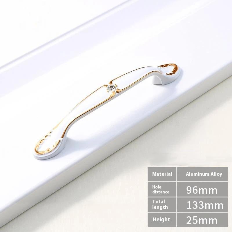 Modern Nordic Cabinet Handles White Amber Aluminum Alloy Black Drawer Pulls For Furniture Door Knocker