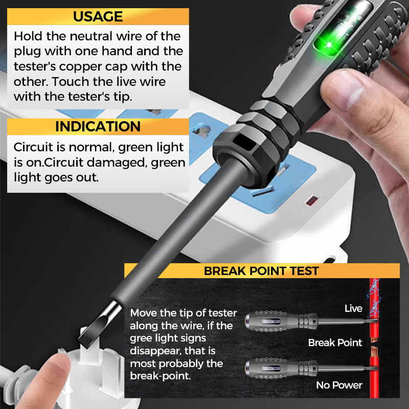 Multifunctional Electrician Test Screwdriver High Torque Strong Magnetic Test Pen AC Non-contact Induction Voltage Tester Tools