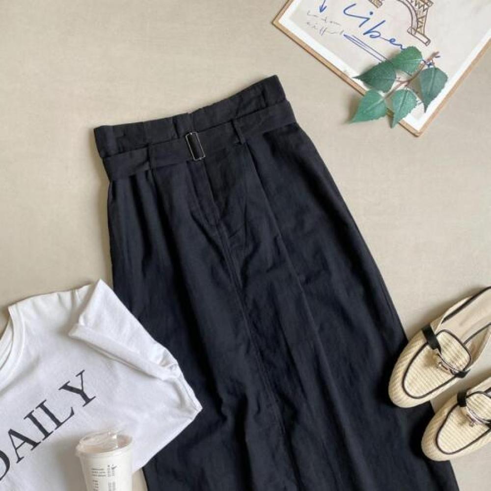 New ArrivalS Open Run Women S Peruie Summer Setup Belt Linen Like Long Skirt