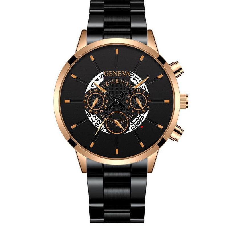 Men'S Large Surface Hands Simple Rice Line Date Mesh Strap Watch Creative Quartz Stainless Steel Watch