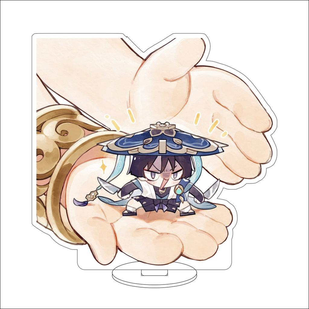 10CM Anime Genshin Impact Figure Stand Model Amamiya Wanderer Cute Desk Decor Standing Sign Gifts