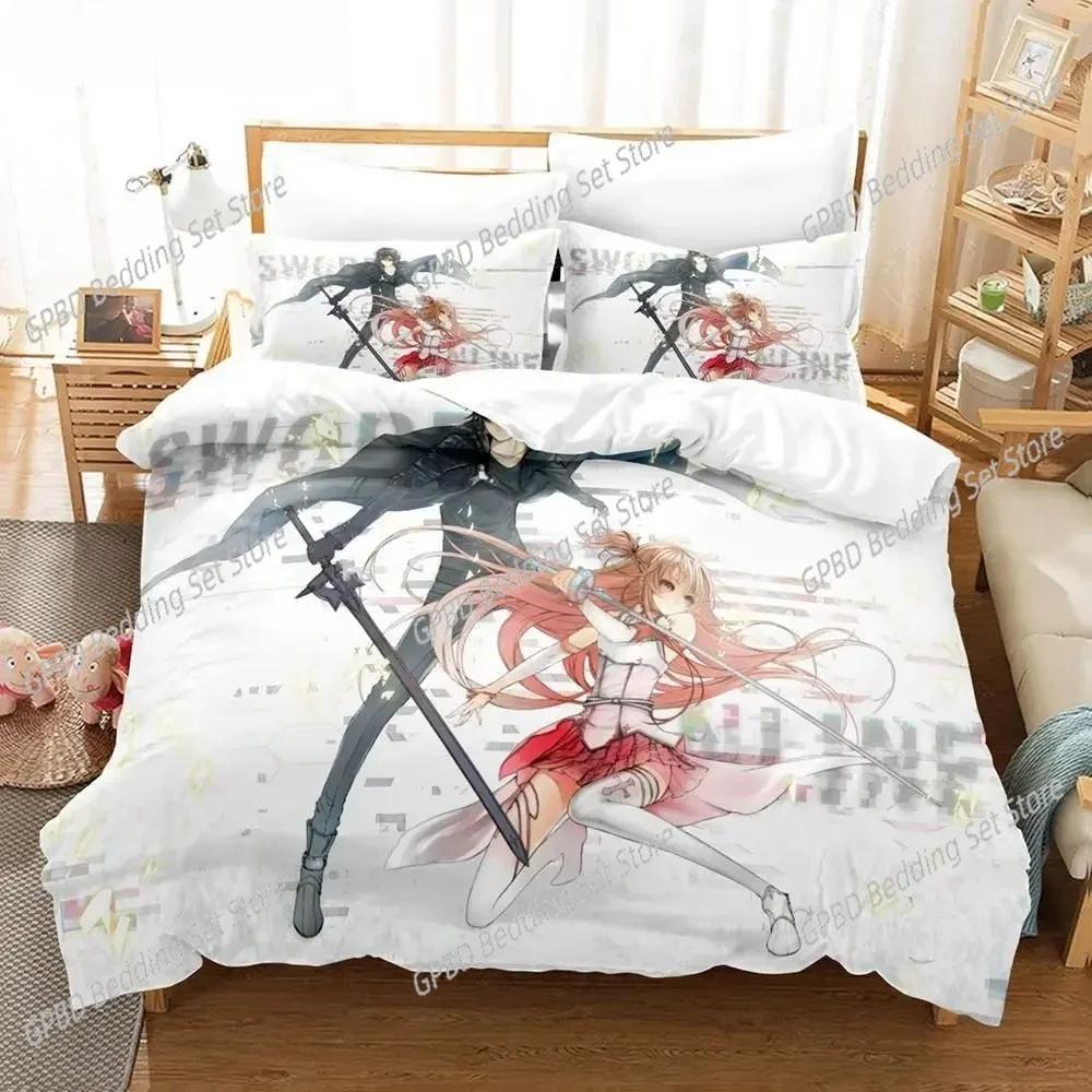 Anime Sword Art Online 3D NEW Duvet Cover Pillowcase Bedding Set Adult Boy Girl Bedroom Decoration Children Single Double Large