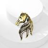 Elegant Retro Zodiac Horse Head Brooch - High-End Fashion Animal Pin for Women