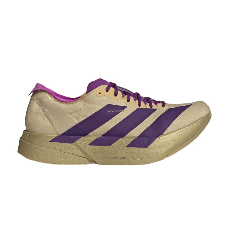 adidas Adizero Adios Pro 4 Sand Men Sneakers Tan Sand Rich-Purple JR7410 43⅓