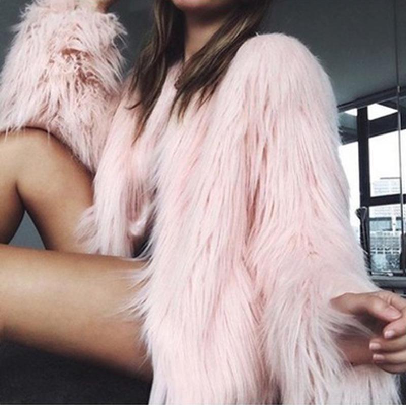 2026 High-End European and American Fashion Faux Fur Coat