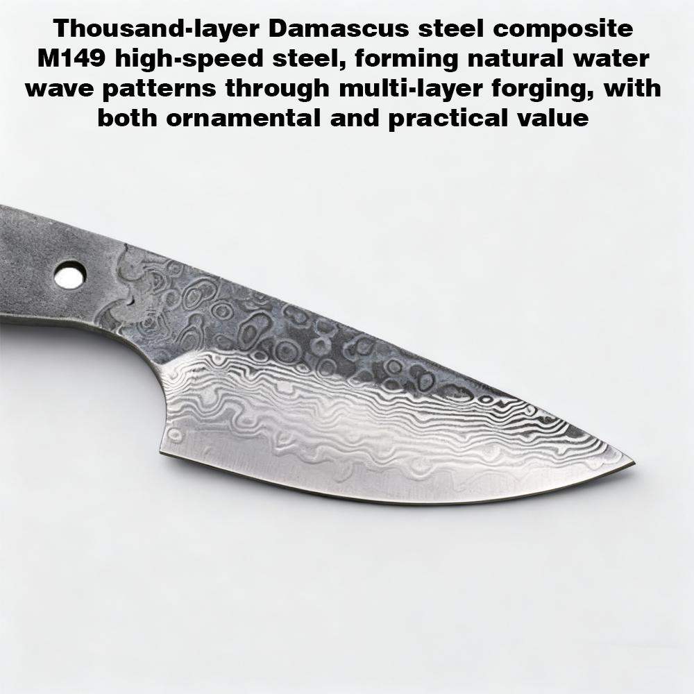 Multipurpose DIY Damascus Steel Blade Blank Semi-Finished Product For Handmade Fruit Small Straight Knife Making