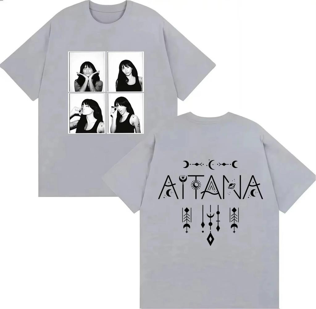 Trendy Aitana Graphics TShirt Unisex Women Pop Double Sided Print Summer Streetwear Cotton T Shirt Casual Tops Fans Gift Streetwear