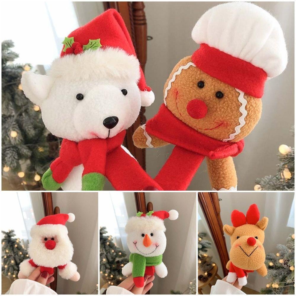 With Clap Circle Snowman Bracelet Plush Toy Santa Claus Christmas Doll Bracelet Kids Toys Present