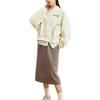 Anta Training Series Solid Color Round Neck Letter Printed Long Sleeve Sweatshirt Women Sweatshirt Light-Cloud-White 962247711-3