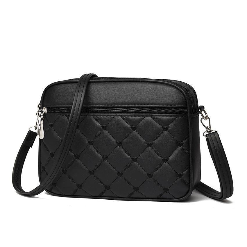 Women's Sling Shoulder Small Square HandbacNew Quilted Design PU Leather Crossbody Bag VersatileMessenger Bag
