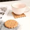 Natural Wooden Cookie Coasters Reusable Anti-skidding and Heat-resistant Coffee  Pad Drink Cup Mat Kitchen Home Tableware