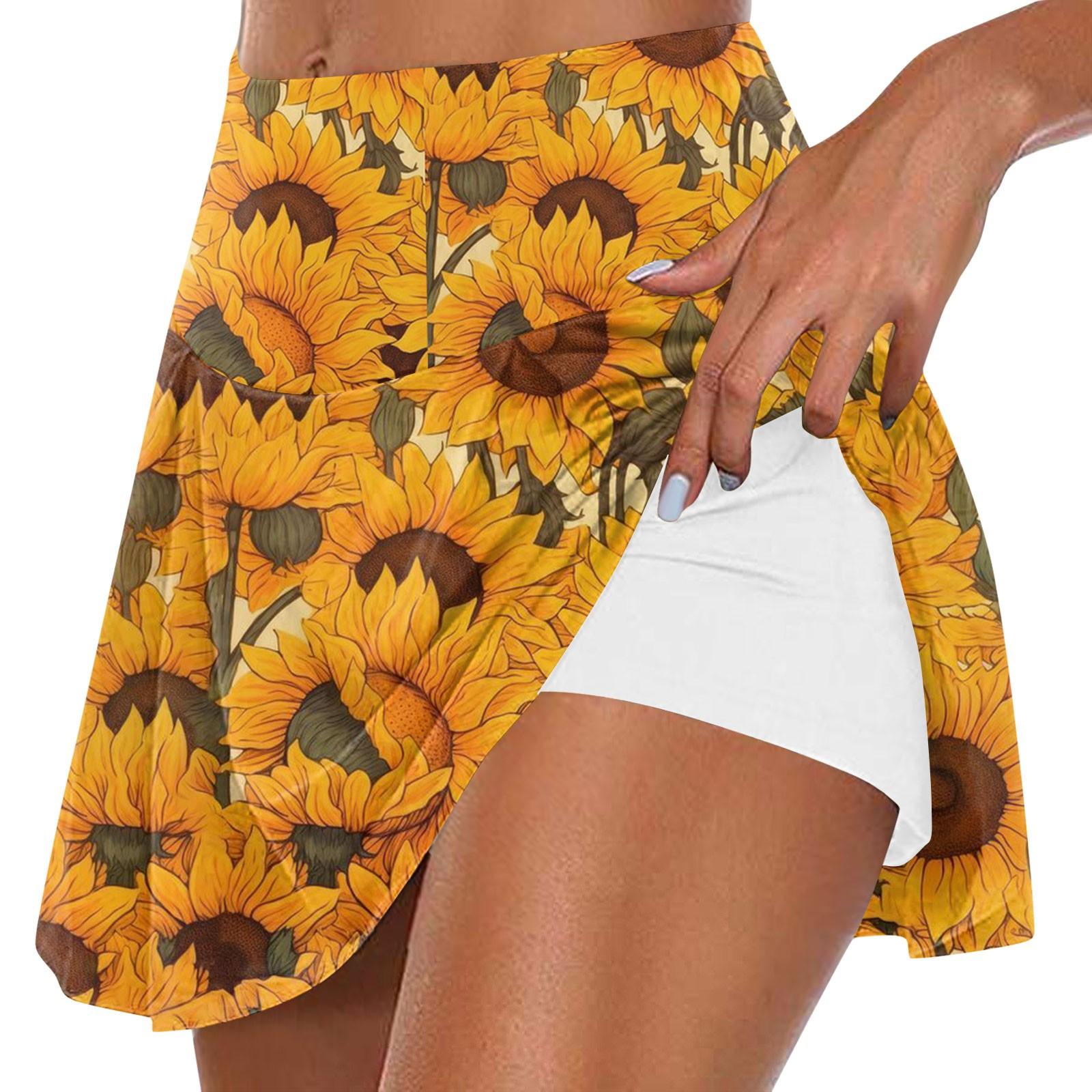 

Женская летняя повседневная спортивная фитнес-беговая йога-теннисная юбка с принтом на День независимости, плиссированные юбки, шорты XXXXXL оранжевый