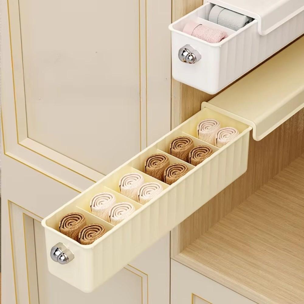 6 Grids Underwear Storage Box Wall-Mounted Simple Miscellaneous Storage Box Large Capacity Dustproof Panties Socks Organizer