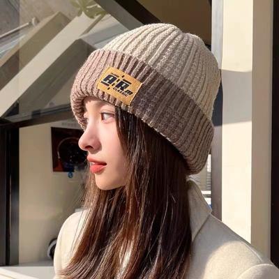Autumn Winter Thick Woolen Hat for Women Versatile Stylish with A Small Face and Warm Ear Protection Ultra Thick Knitted Hat