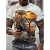 Men's Fashion 3D Printed Men's T-Shirt Round Neck Short Sleeve Trendy Street Wear