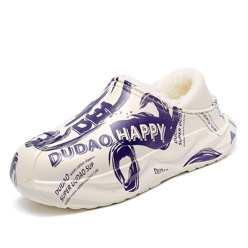 Fashion Men Slippers Winter Shoes New 2025 Keep Warm Plush EVA Waterproof Non-slip Indoor Outdoor Walking Casual Shoes Unisex Men Women