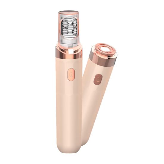 2-In-1 Electric Eyebrow Trimmer Multi-functional Painless Facial Hair Epilator Waterproof Cordless Women Brow Hair Shaver Remover