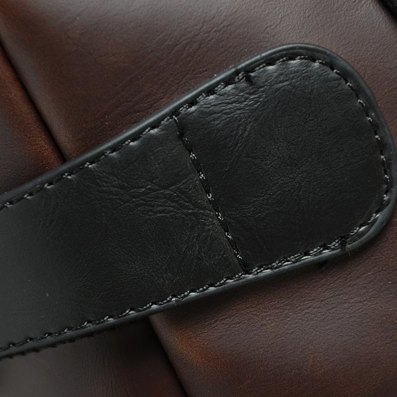 Korean Style Men's Crazy Horse Leather Crossbody Travel Bag - Large Capacity, Casual Shoulder Handbag