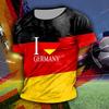 Short Sleeve Crew Neck T Shirt with Flag Inspired Print Lightweight Breathable Casual Top for Men and Women