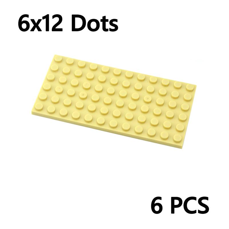 6Pcs 6x12 Dots Thin Base Plate Building Blocks Baseplate Create Classic MOC Bricks Construction Parts Compatible With 3028 Toys