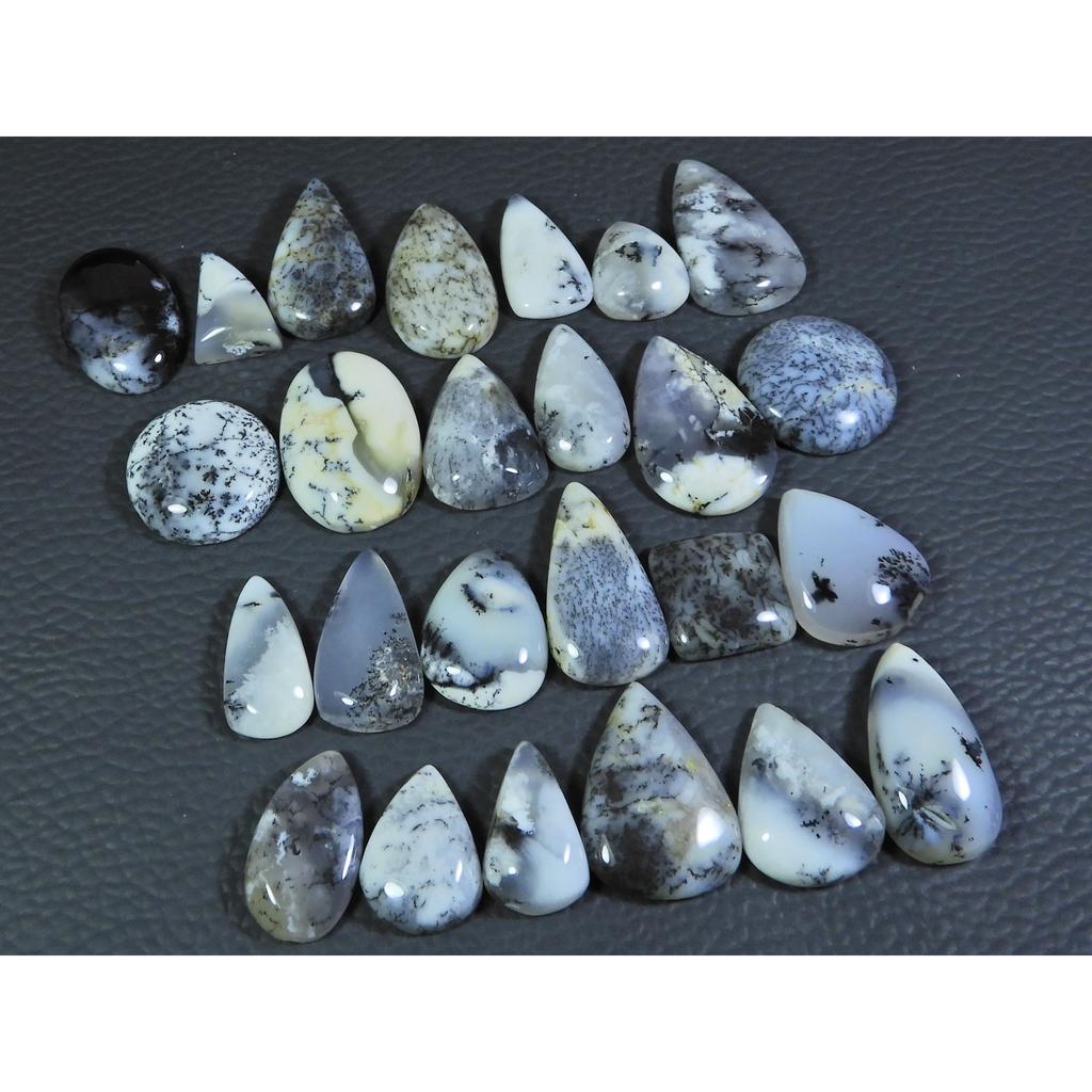 243Cts. Natural Dendrite Opal Mix Cabochon Loose Gemstone 25Pcs Lot A-785