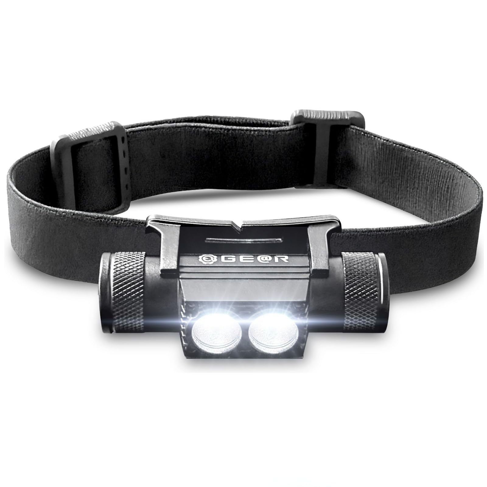 

Geatol Rechargeable LED Headlamp 3350mAh 1800LM, Lightweight USB Headlight, IP66 Waterproof, for Camping Hiking Fishing Cycling Work Emergency чорний
