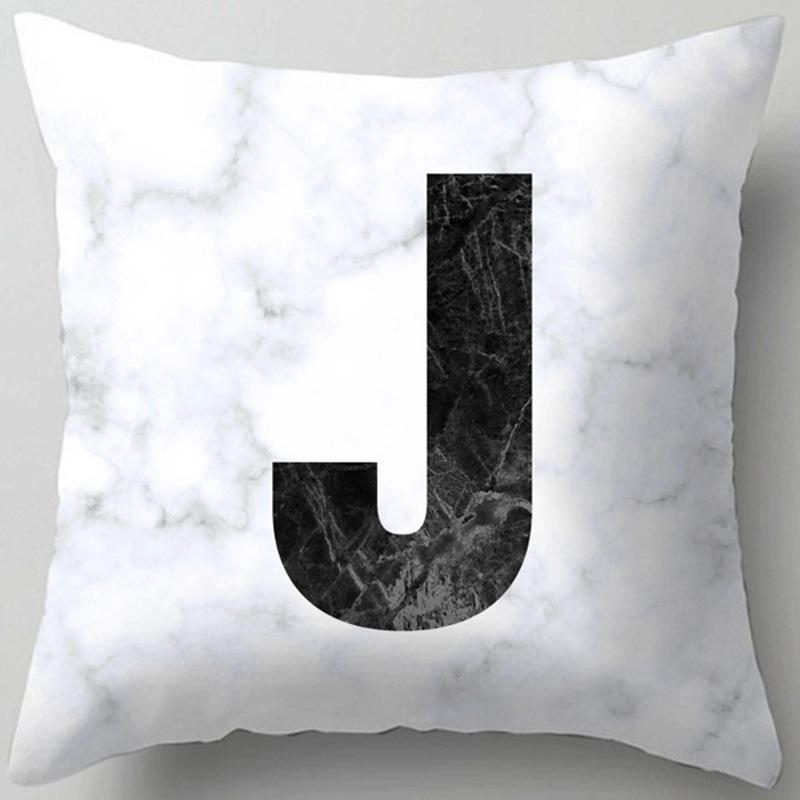 Marble Letter Print Pillowcase Decorative Pillow Sofa Cushion Cover Home Decor Pillowcase
