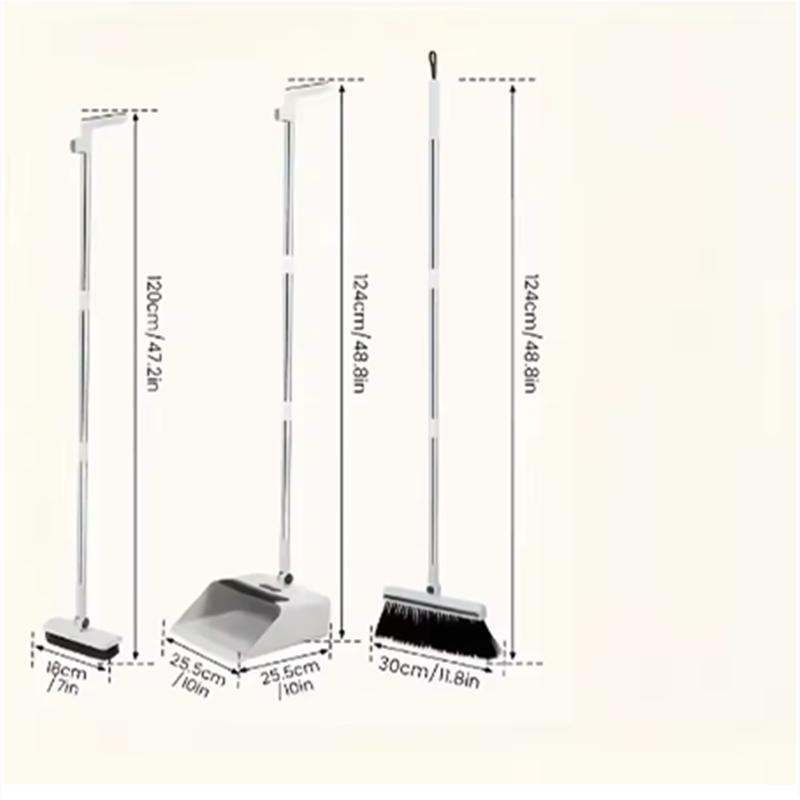New 4-in-1 Multi-Functional Broom Dustpan and Floor Brush Set Thickened Broom with Non-Sticking Hair Cleaning Tool for Home