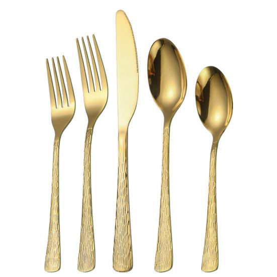 Messer Gabel Löffel Set Edelstahl Besteck Rutschfester Bequemer Griff Steakmesser Dessertlöffel Teegabel für Westliches Essen Spülmaschinenfest