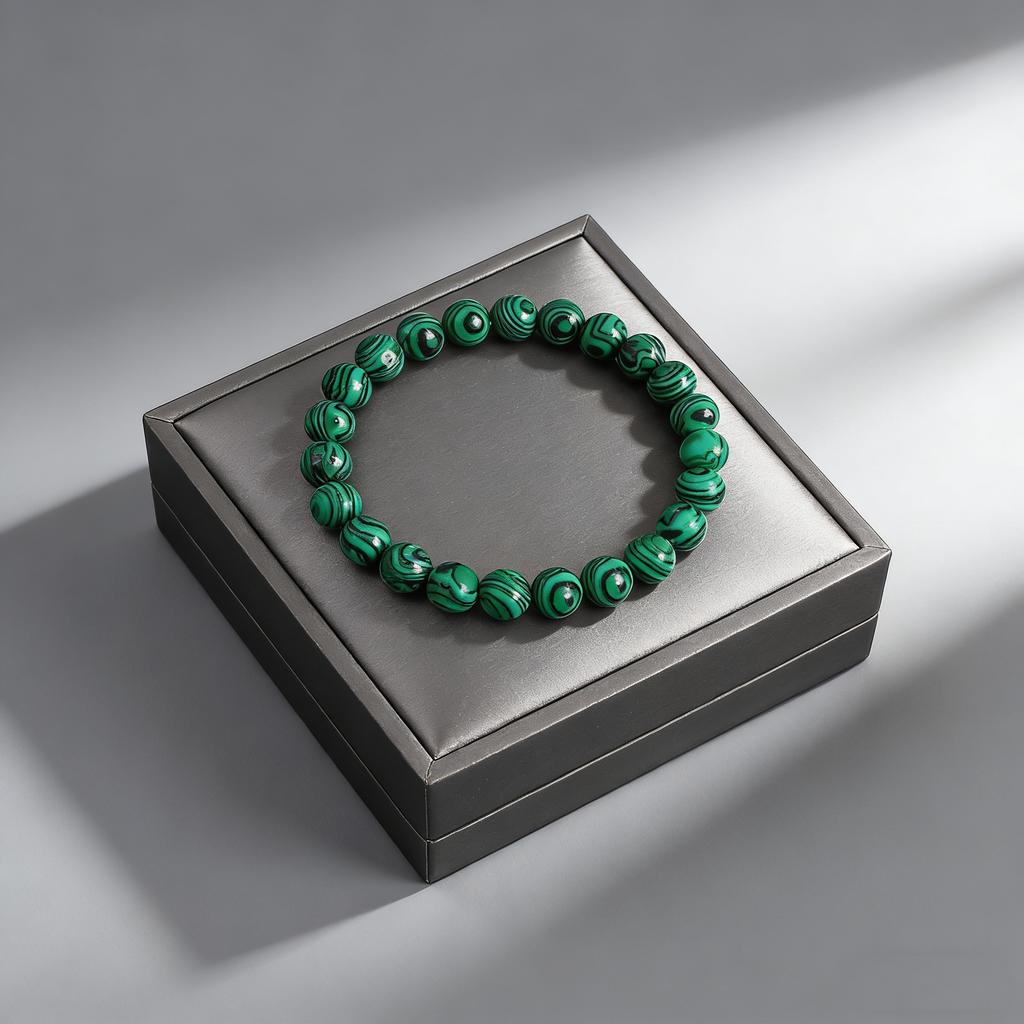 Malachite Beads Bracelet Natural Stone 6 8 10mm Reiki Healing Crystal Charmed Bracelet Vitality Protection Festival Jewelry Gift