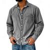 Spring Autumn Men's Denim Shirts Safari Style Vintage Long Sleeve Cotton Solid Casual Shirt