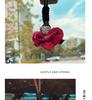 Hand-Knitted Rose Red Heart Rearview Mirror Ornament - Cute Wool Pendant for Car Interior