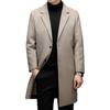 Men's Mid-Length Lapel Double-Faced Wool Coat - 50.9% Wool, Autumn/Winter Casual Business Style