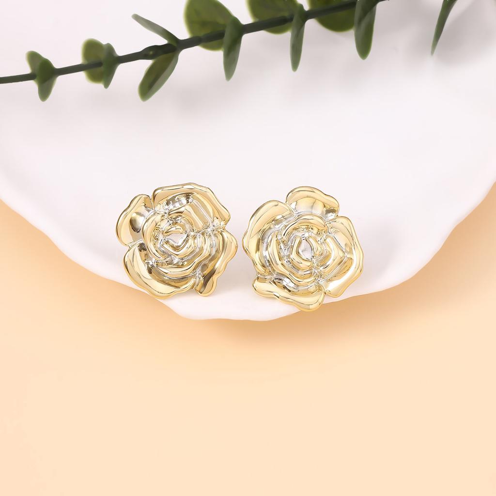 Retro Fashion Madrid Rose Stud Earrings, Simple and Versatile Niche Creative High-end Exquisite Earrings