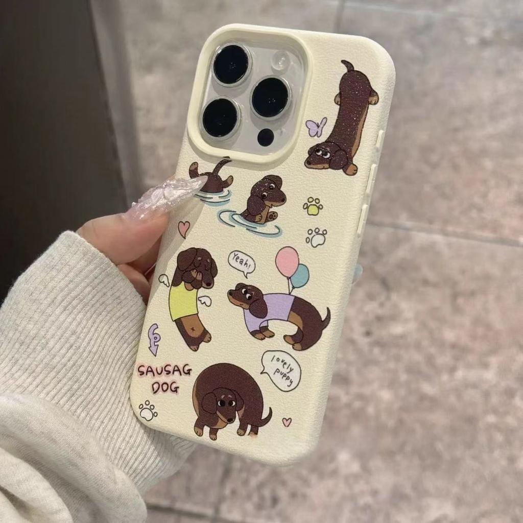 Cartoon Dog for Apple 16promax Mobile Phone Case 15/14plus Anti-fall for IPhone13/12 Silicone 11