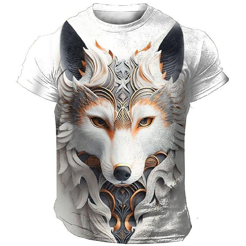 Animal Men'S T-Shirt 3d Tiger Print Fierce Beast Men Clothing Summer Casual Short Sleeved Street Cool Tops Tee Oversized T Shirt