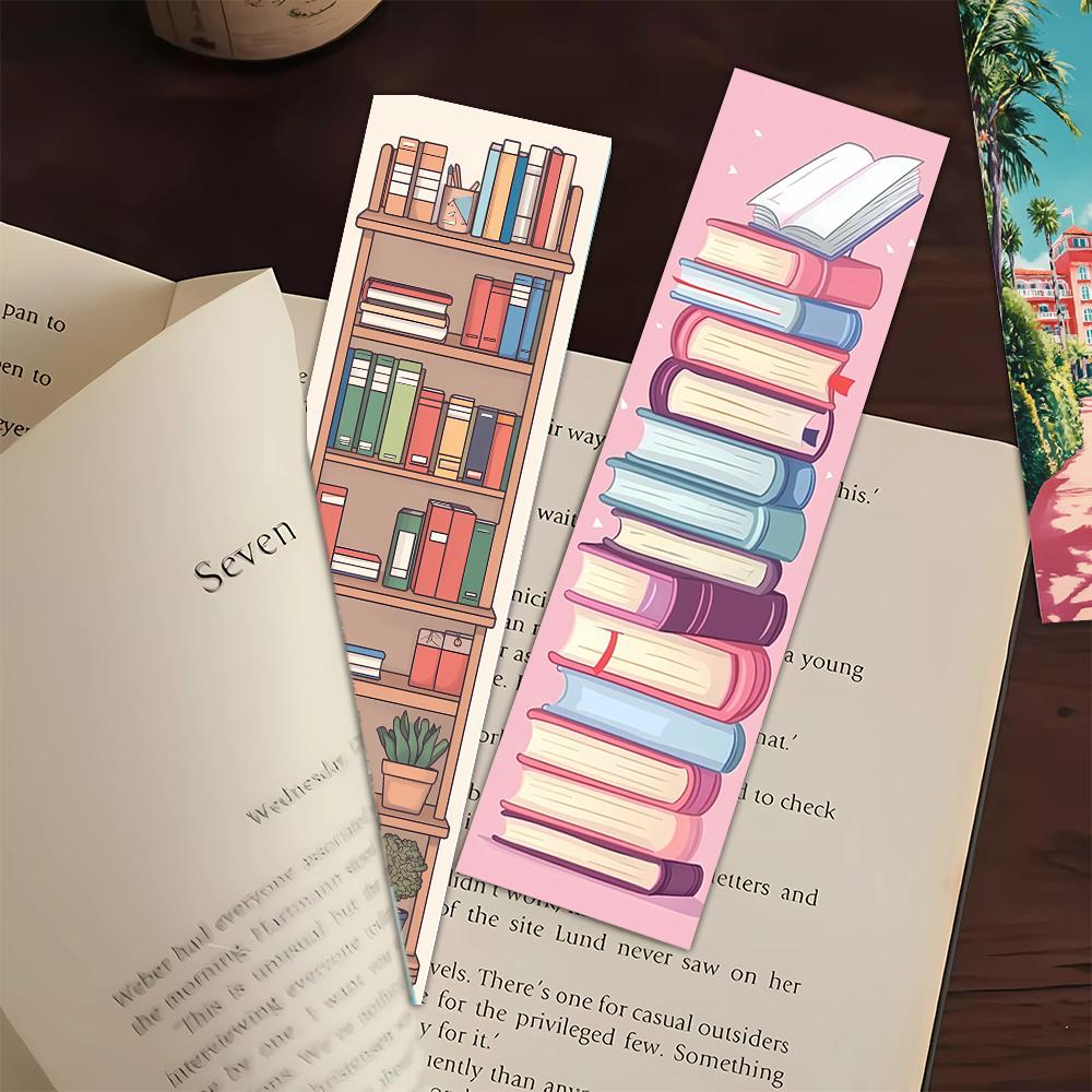 32pcs, Cartoon Bookshelf Series Bookmarks for Teachers, Readers and Book Lovers, Bookmarks, Gifts, Party, Birthday